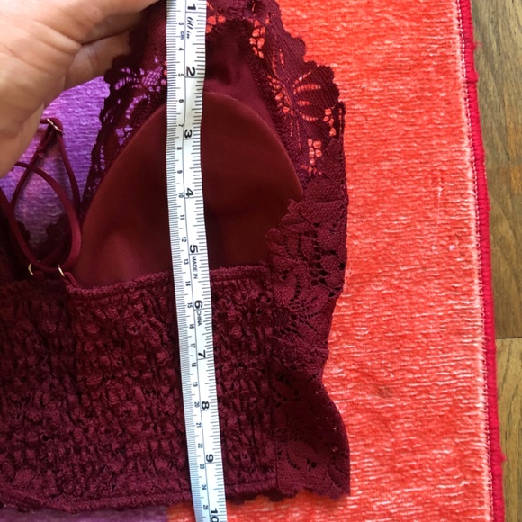Arie Bralette With Pads Womens No Tag Fits Like Medium Burgundy Maroon - Picture 6 of 7